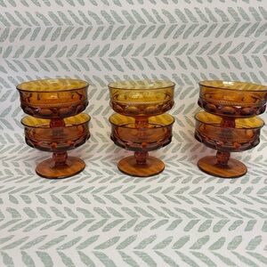 Set of Amber Glass Goblets